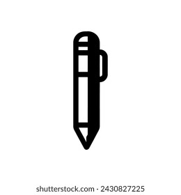 pen, black vector icon on white background