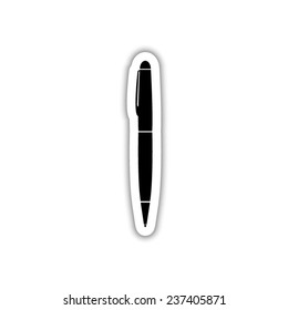 pen  - black vector icon with shadow