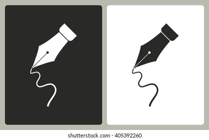 Pen    -  black and white icons. Vector illustration. 