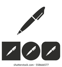 Pen - black and white icons. Vector illustration.