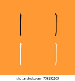Pen black and white set icon .