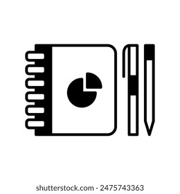 Pen book icon or logo illustration outline black style