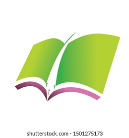 pen book logo design template. for publisher and education logo 