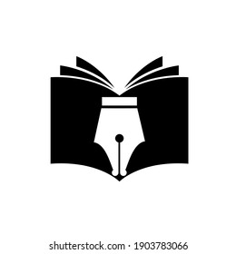 pen book logo design vector illustration