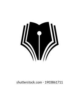 pen book logo design vector illustration