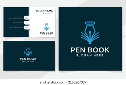 Pen book logo suitable for company with business card template