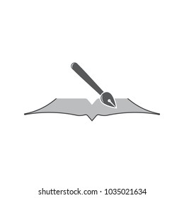 pen with book symbol logo vector
