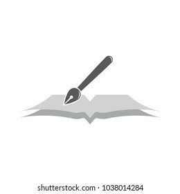 pen with book symbol logo vector