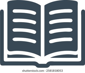 pen Book with Text Lines Silhouette Design"