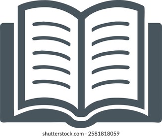 pen Book with Text Lines Silhouette Design"