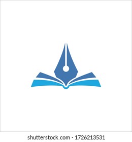 diseño del logotipo vectorial del libro de lápiz. educación de las ilustraciones del logotipo