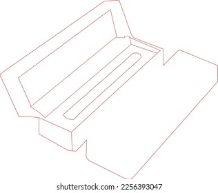 Diseño de caja de plumas, Ilustración de caja de plumas