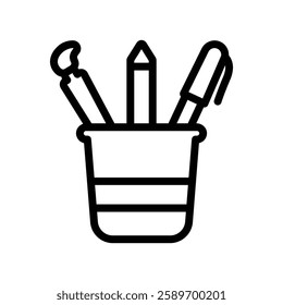 Pen box icon, Line Vector graphics