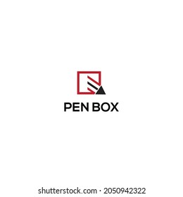 Pen Box logo design vector