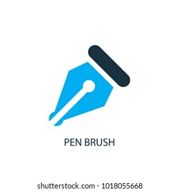 Pen brush icon. Logo element illustration. Pen brush symbol design from 2 colored collection. Simple Pen brush concept. Can be used in web and mobile.
