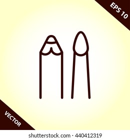 pen and brush line icon