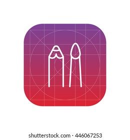 pen and brush line icon