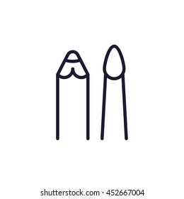 pen and brush line icon