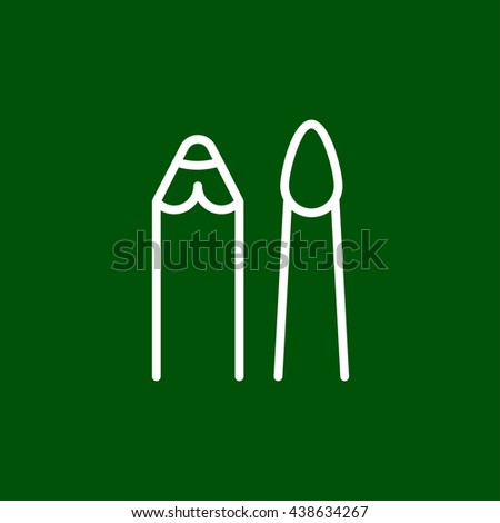 pen and brush line icon