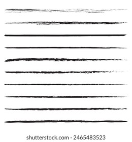 Pen brush and pencil vector strokes. Template for brush. Wave, straight, dotted, zigzag lines.  isolated on white background. vector illustration. EPS 10