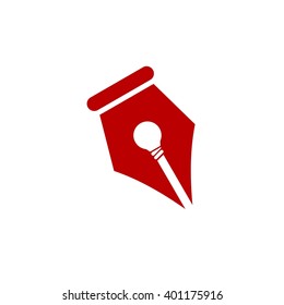 pen bulb idea logo