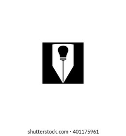 pen bulb idea logo