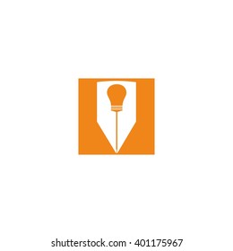 pen bulb idea logo