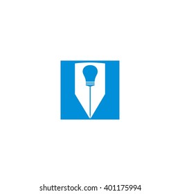pen bulb idea logo