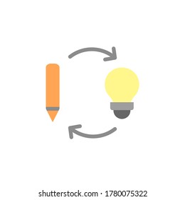 Pen, bulb, innovation icon. Simple color vector elements of innovations icons for ui and ux, website or mobile application
