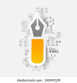 pen with business formulas