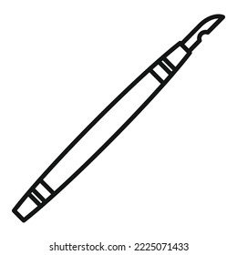 Vector de contorno de icono de caligrafía de lápiz. Herramienta Nib. Firma de tinta