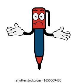 Pen Cartoon Character facial expressions illustration