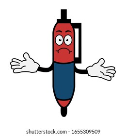 Pen Cartoon Character facial expressions illustration