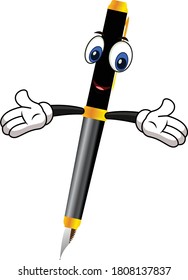 Pen cartoon vector art and illustration