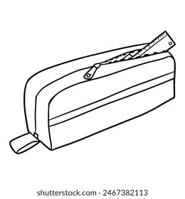 pen case illustration outline isolated vector