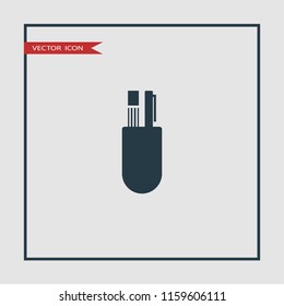 pen case vector icon illustration 