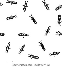 carácter de lápiz vectores de escuela de lápiz patrón transparente ilustración de línea delgada