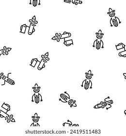 pen character pencil school vector seamless pattern thin line illustration