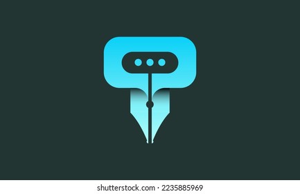 pen, chat and letter O,T logo design vector template.This is suitable for education,chat, and writing related to any company.