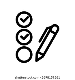 Pluma con diseño de Vector de contorno de lista de verificación Bueno para el Web o el App móvil