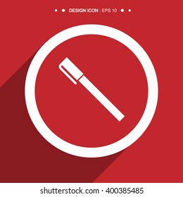 Pen circle icon great for any use. Vector EPS10.