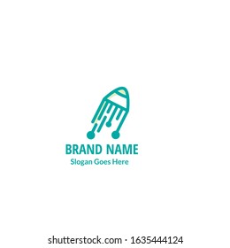 Pen and circuit Digital Logo Designs, Vector Illustration
