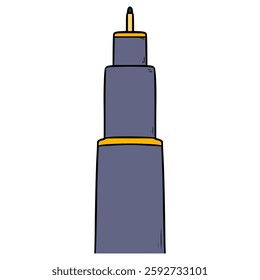 pen close up view illustration hand drawn isolated vector