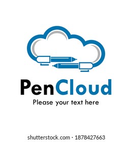 Pen cloud logo template illutration