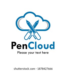 Pen cloud logo template illutration