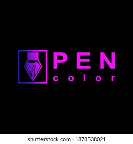 Design-Vektorgrafik für Farblogo des Pens
