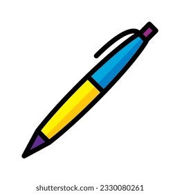 Pen color stationary icon vector design  illustration