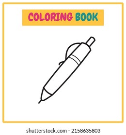 Pen Coloring Book or Outline Vector Illustration Design