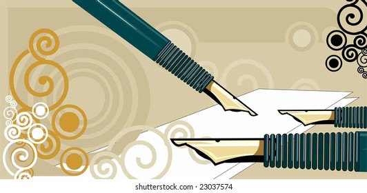pen in colour background	