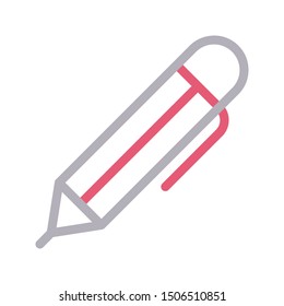 pen colour line vector icon